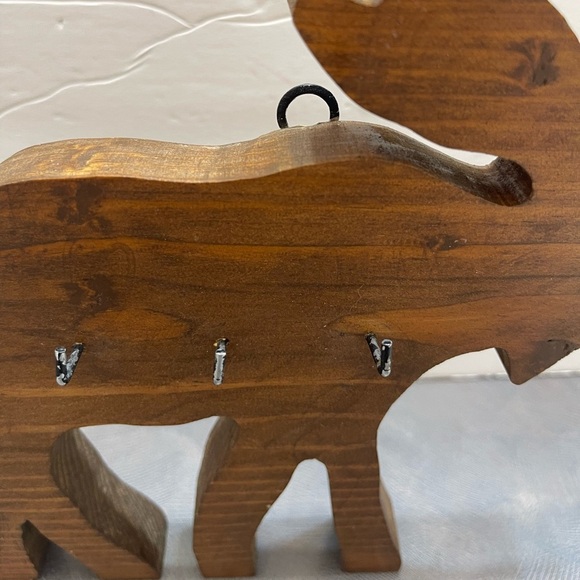 Moose Rustic Handmade Keychain Holder Cabin RV House Wood Wall Hanger Hook - Picture 8 of 8